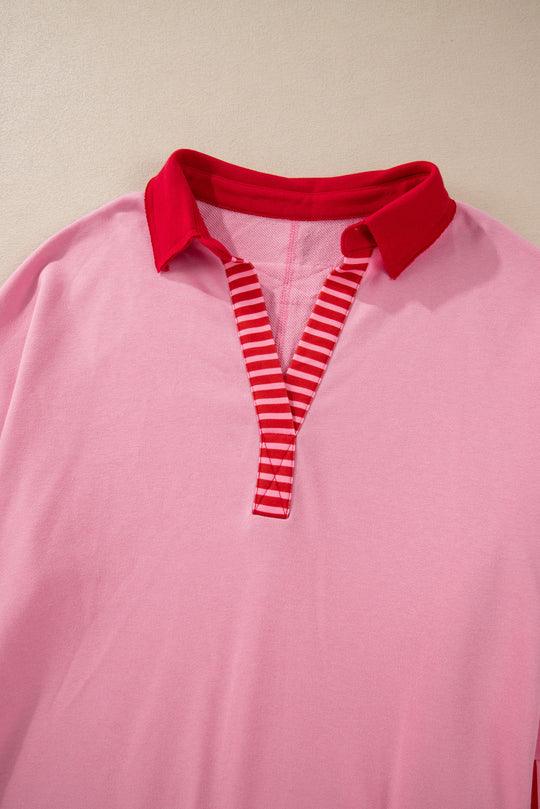 Striped Candy Cane Valentine Pink Plus Size Sweatshirt