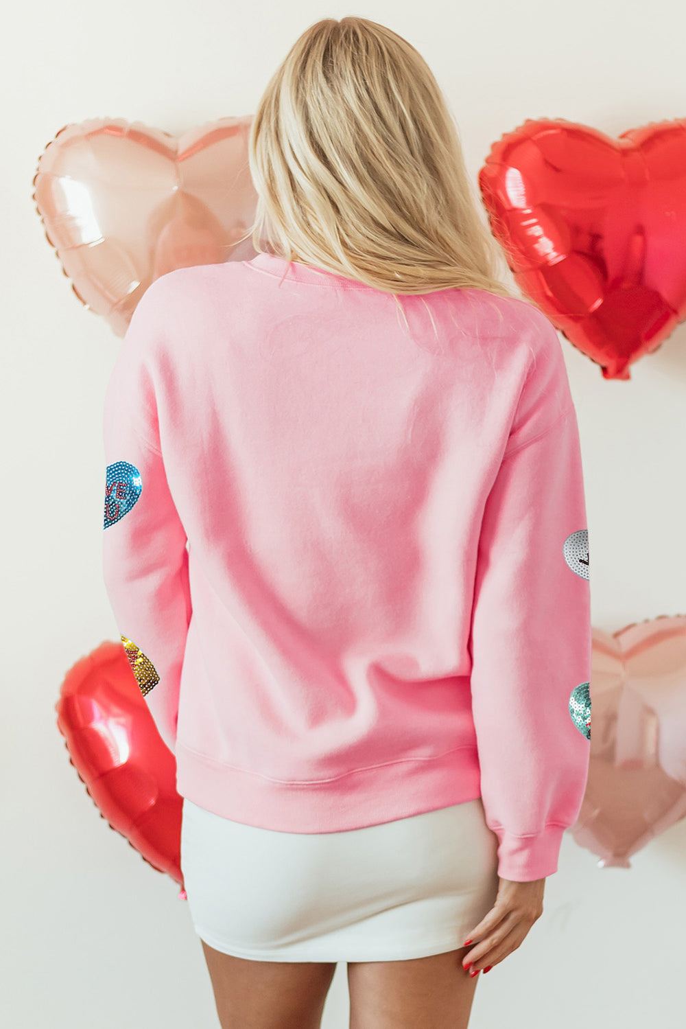 Sequin Love Hearts Valentines Sweatshirt