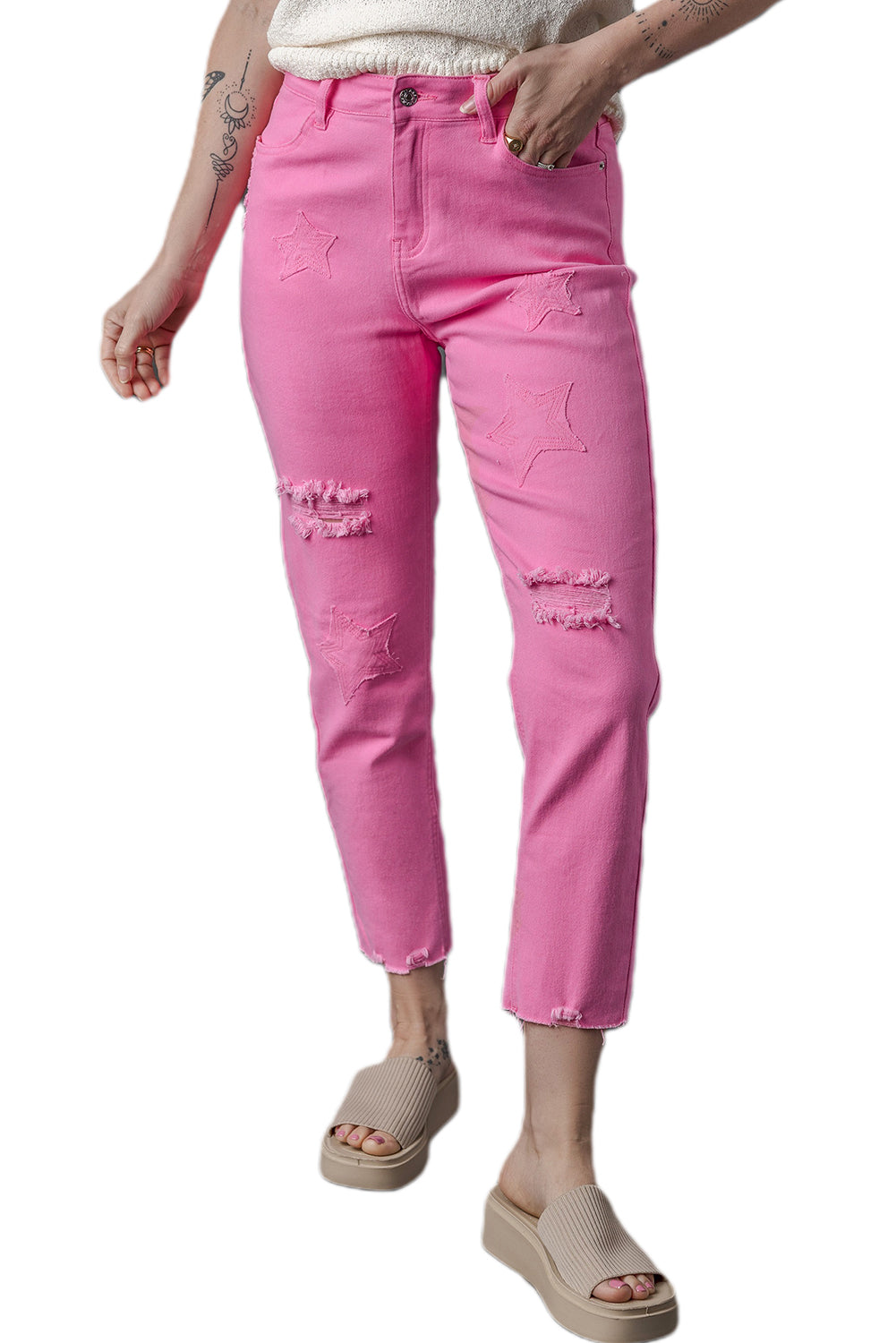 Star Pink Straight Leg Denim