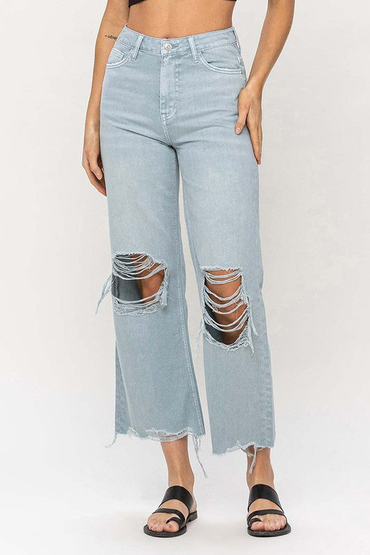 90's Vintage Sky Blue Flare Denim