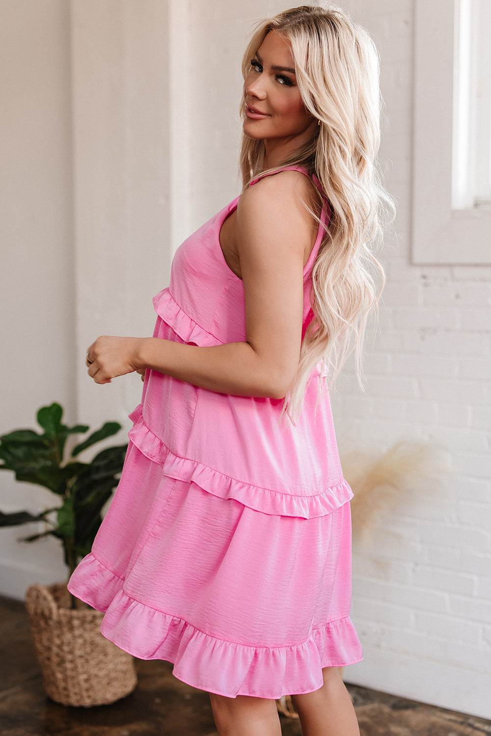 Marrisa Pink Smocked Mini Dress