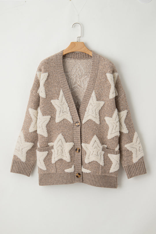 Debra Tan Sherpa Star Sweater Cardigan 