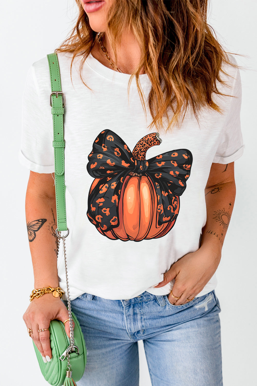 Bowknot Halloween Pumpkin T Shirt