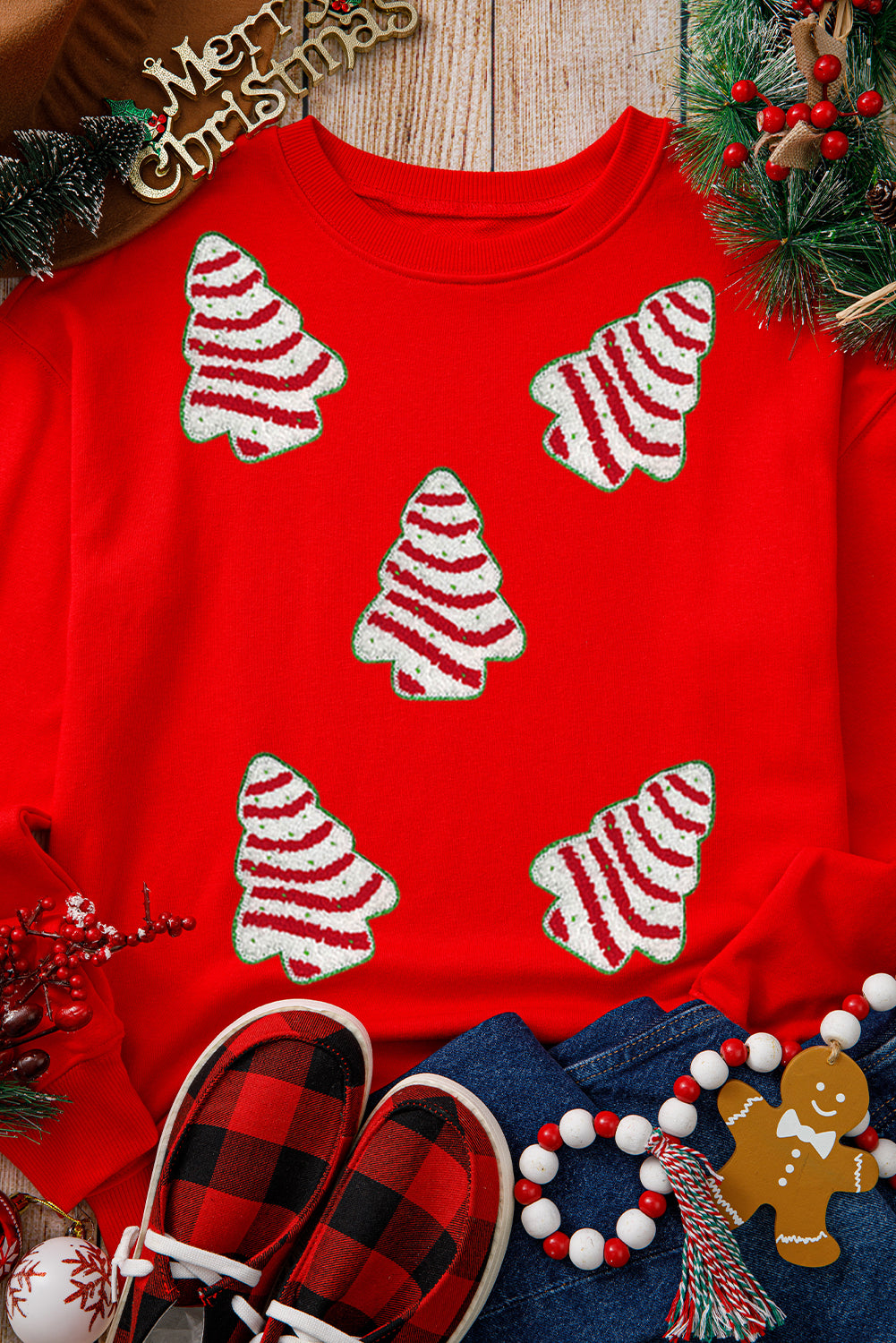  Christmas Trees Patch Sweatshirt