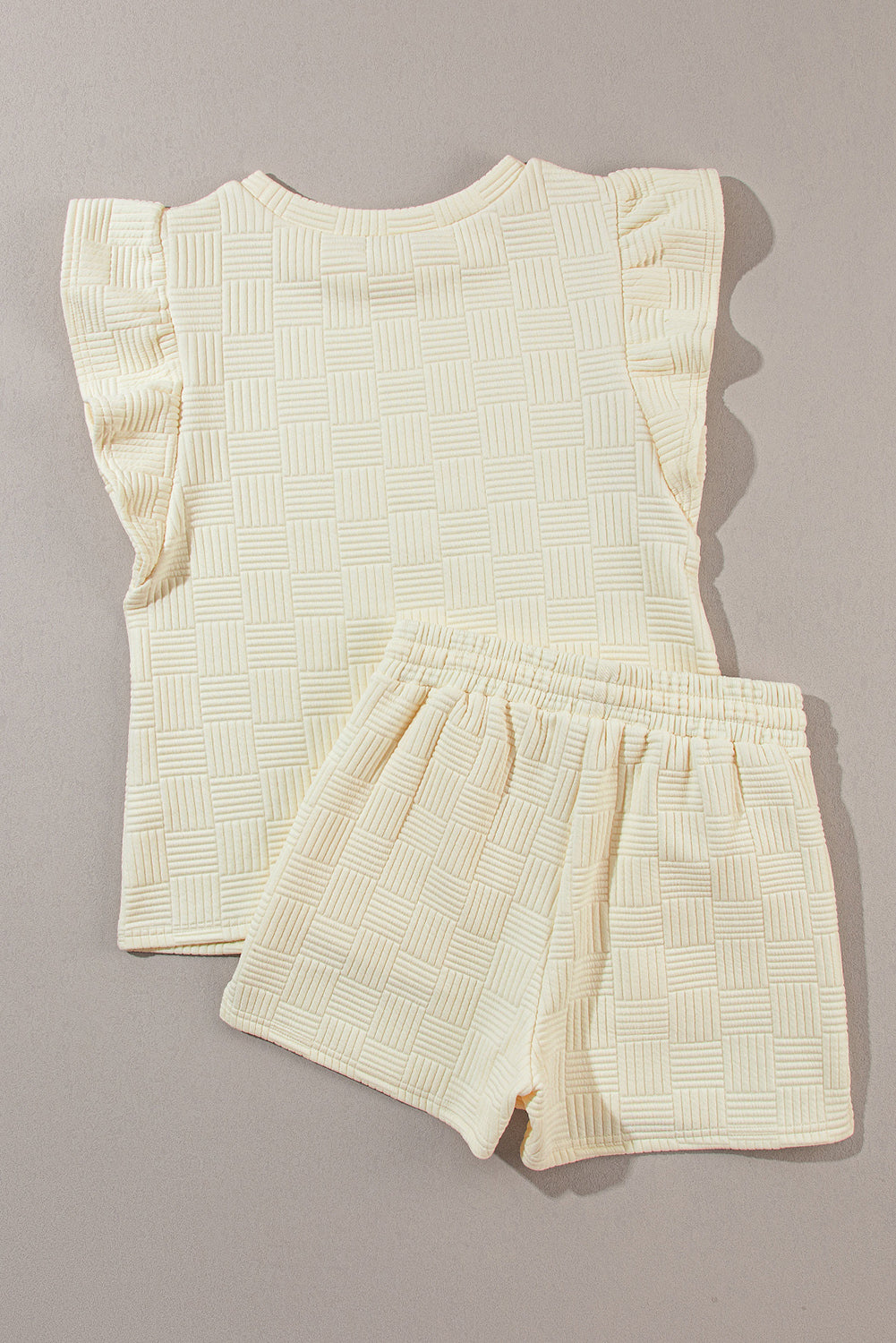 Ladies Ruffled Drawstring Bonbon Shorts Set