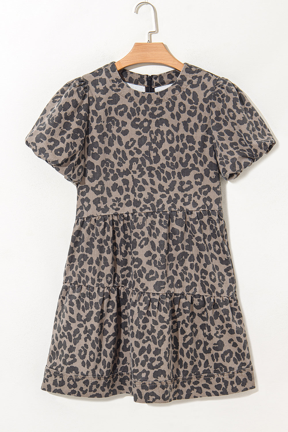 Denim Leopard Mini Dress