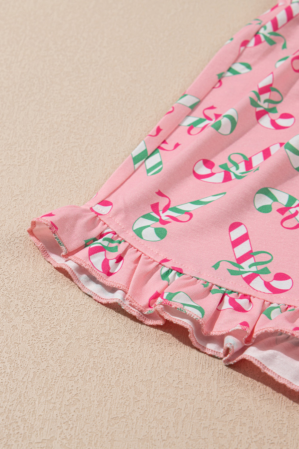 Sweet Christmas Candy Cane Pajama Short Set