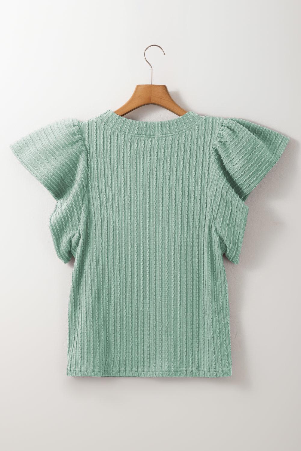 Hazel Knit Flutter Sleeve Top