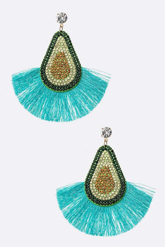 Avocado Tassel Earrings