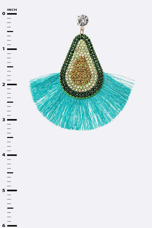 Avocado Tassel Earrings