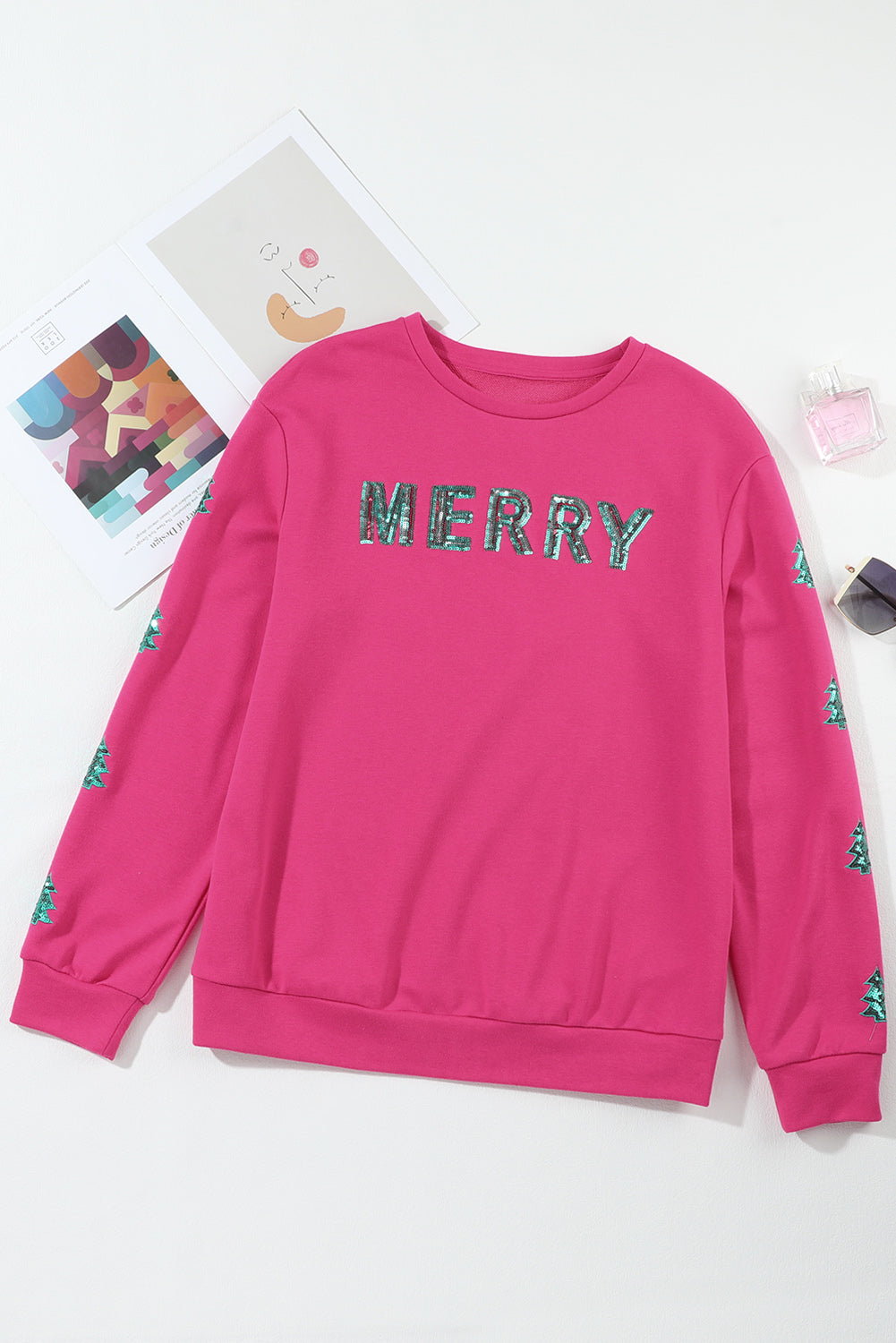 Sequins "Merry" Christmas Tree Sweatshirt