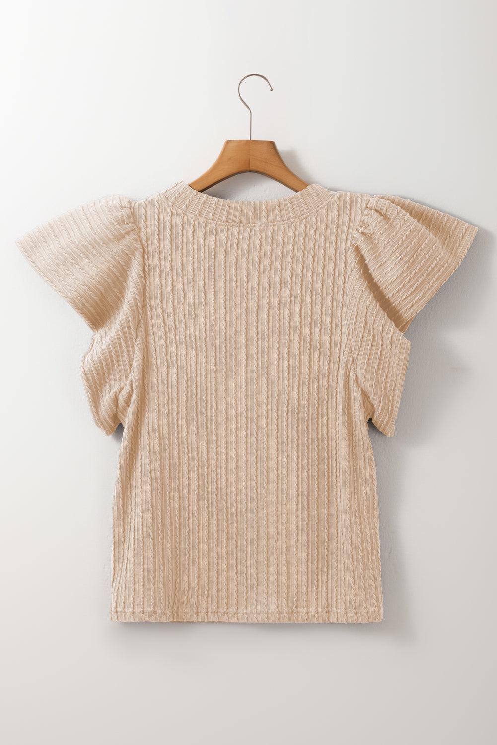 Hazel Knit Flutter Sleeve Top