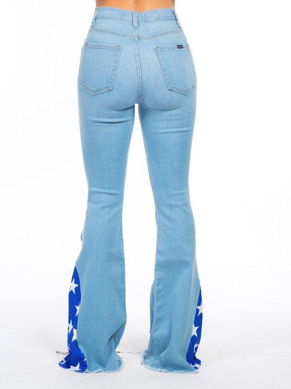 Sassy And Stars Bell Bottom Denim