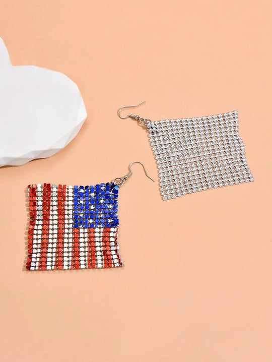 Stars and Stripes Rhinestone Earrings