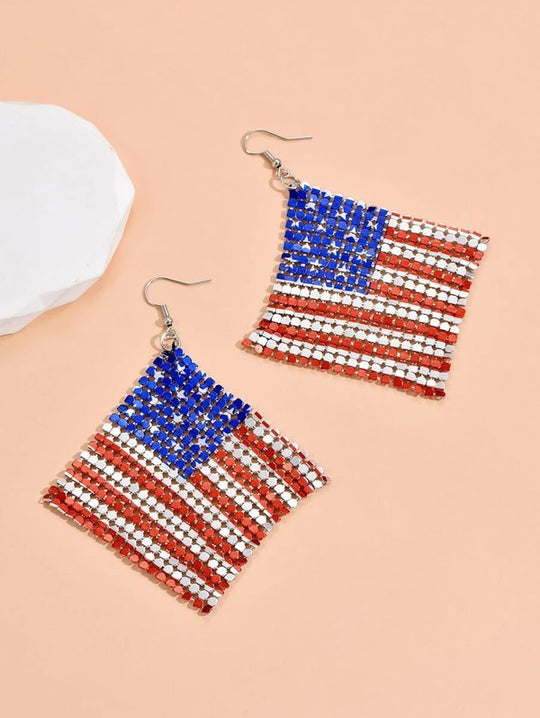 Stars and Stripes Rhinestone Earrings