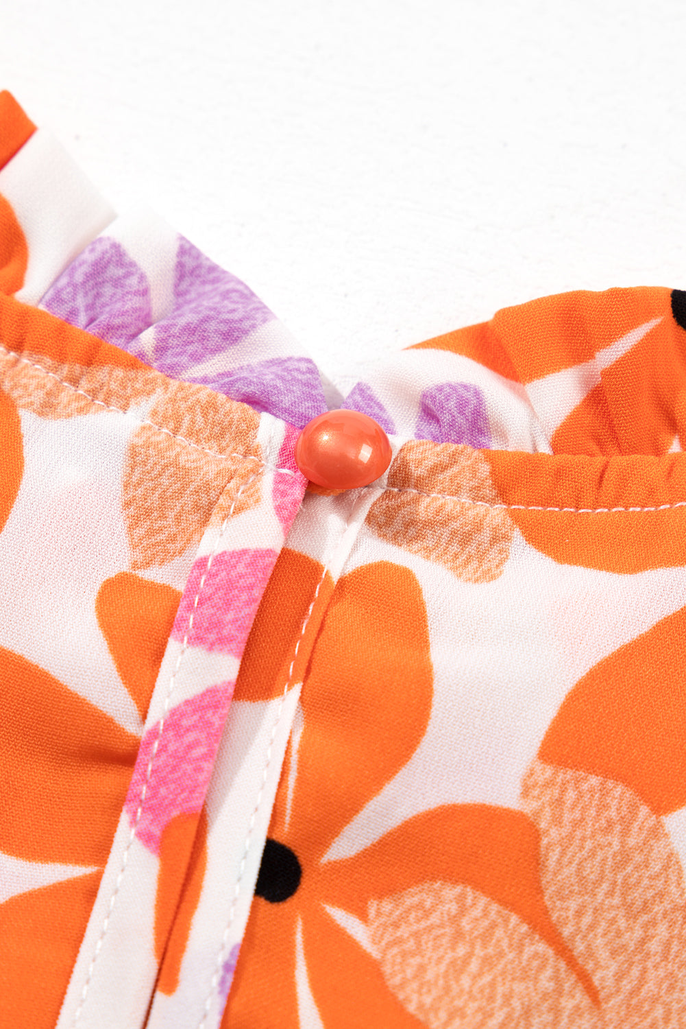 Nya Ruffled Orange and Pink Floral Top