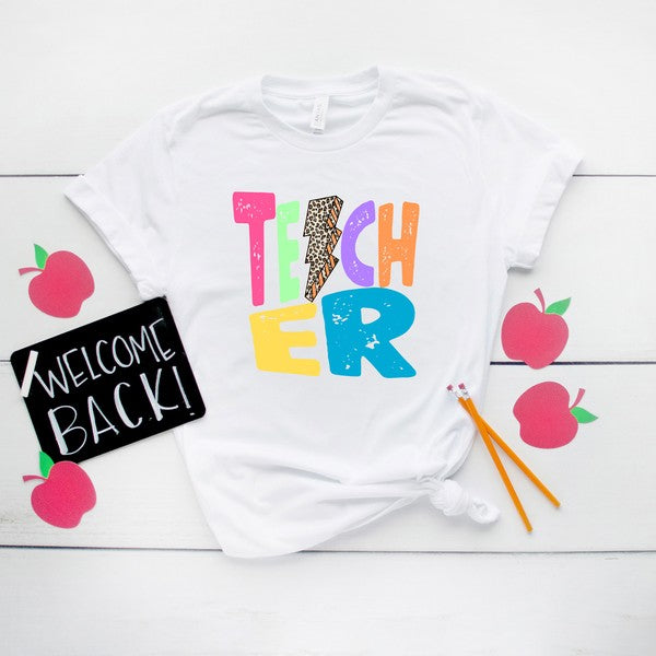 Lightning Bolt "Teacher" Graphic Tee