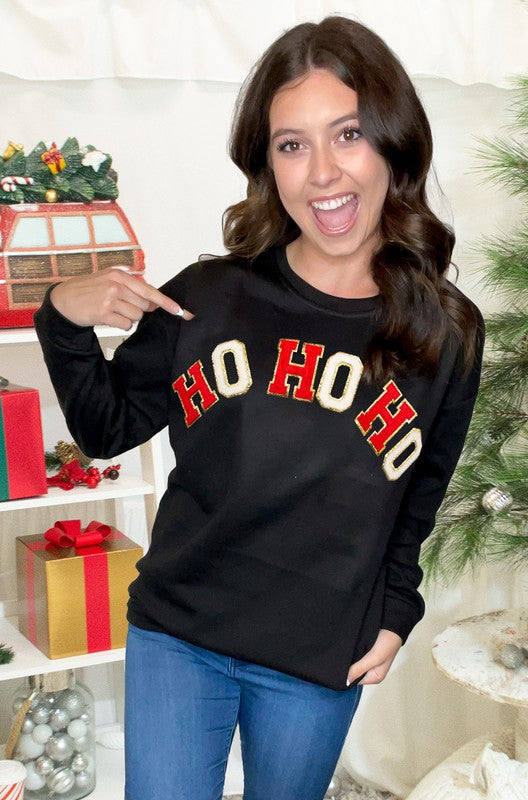 Ho, Ho, Ho, Chenille Sweatshirt