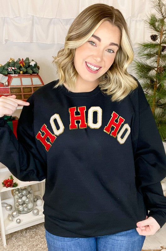 Ho, Ho, Ho, Chenille Sweatshirt