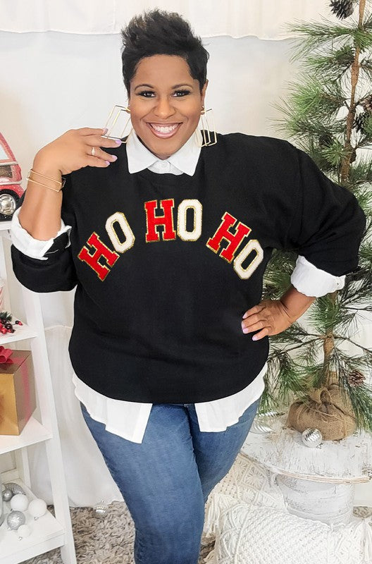 Ho, Ho, Ho, Chenille Sweatshirt