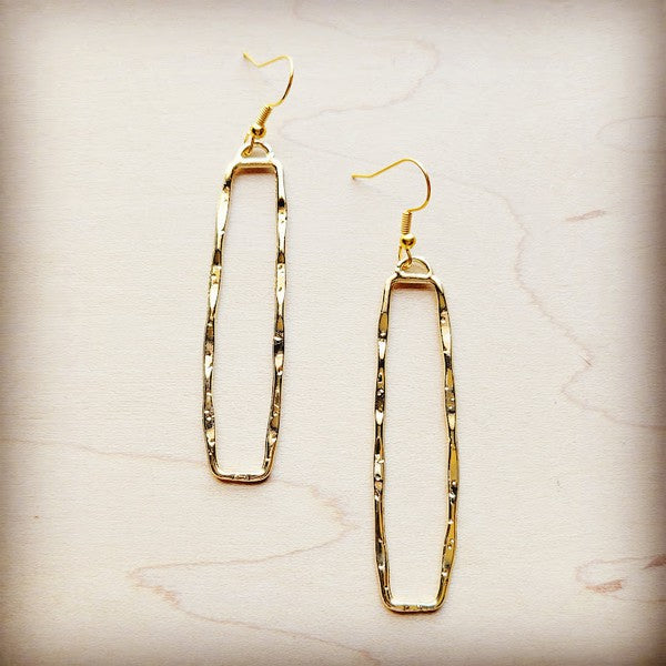 Dangle Golden Rectangle Earrings