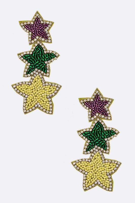 Mardi Gras Star Earrings