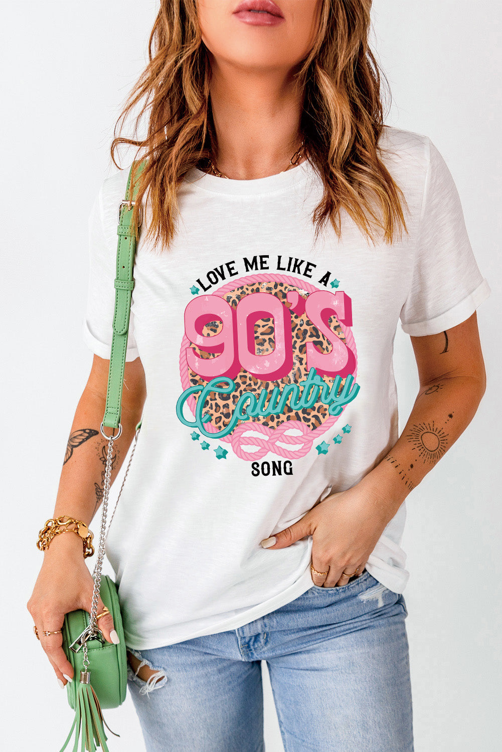 "LOVE ME LIKE A 90’S COUNTRY SONG" White Graphic Tee