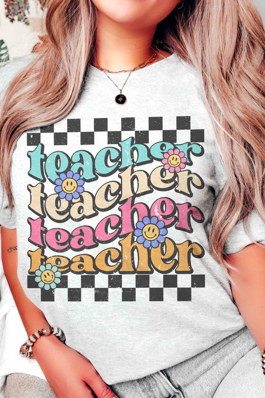 RETRO CHECKER TEACHER GRAPHIC TEE