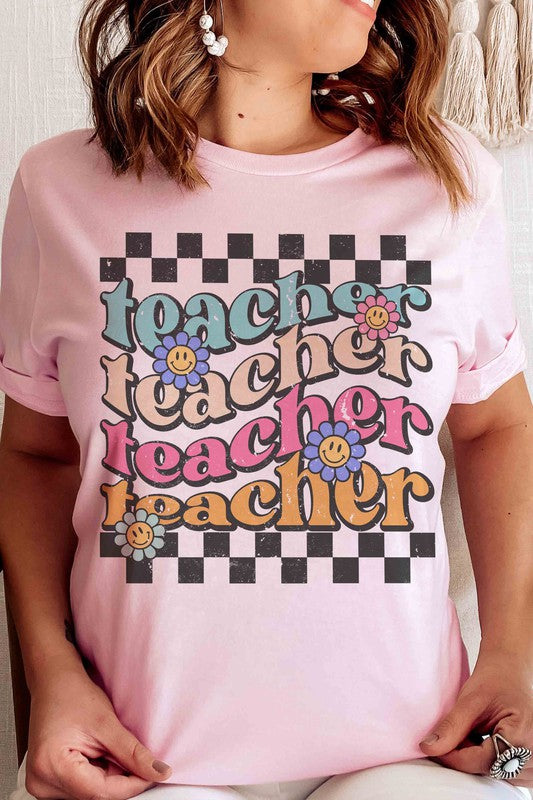 RETRO CHECKER TEACHER GRAPHIC TEE