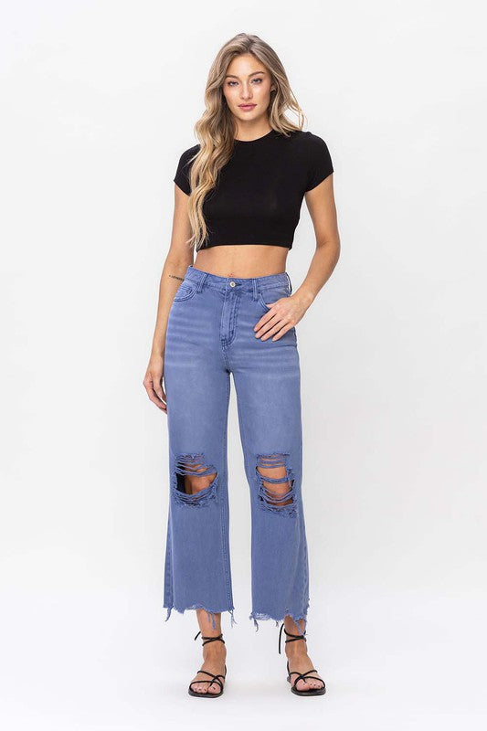 90"s Vintage Crop Flare Jeans - Klazzi Fashion Boutique