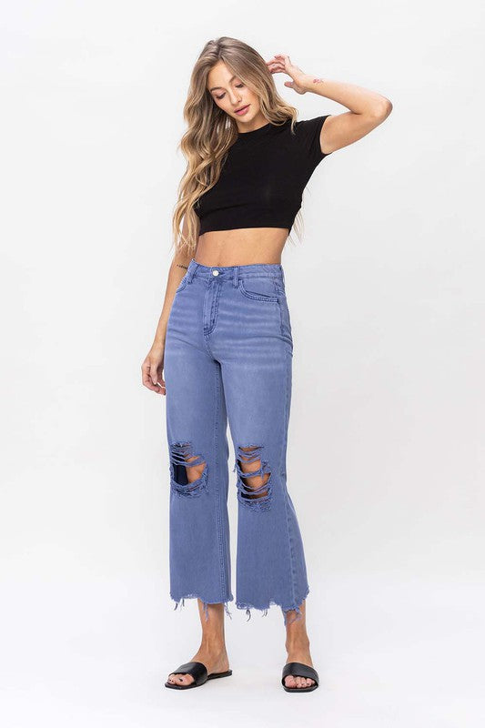 90"s Vintage Crop Flare Jeans - Klazzi Fashion Boutique