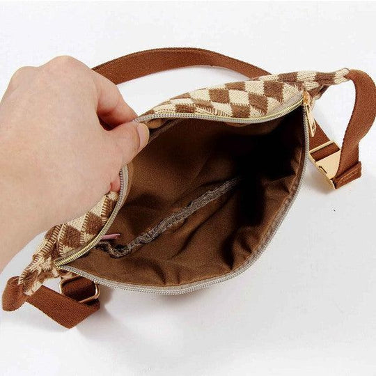 Checkered Belt Sling Bag