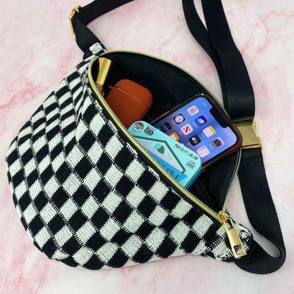 Checkered Belt Sling Bag