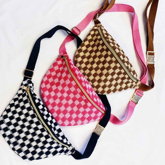 Checkered Belt Sling Bag