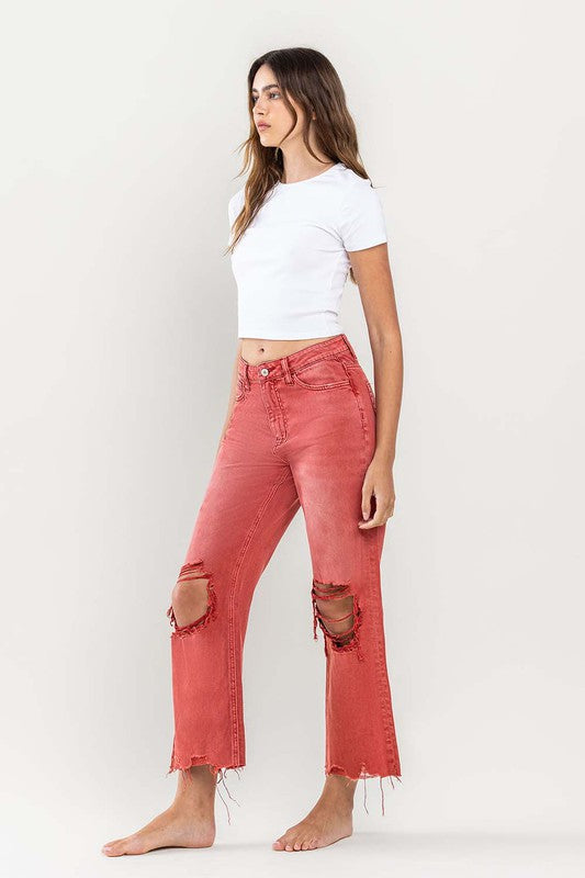 90s Vintage Destroyed Crop Flare Denim