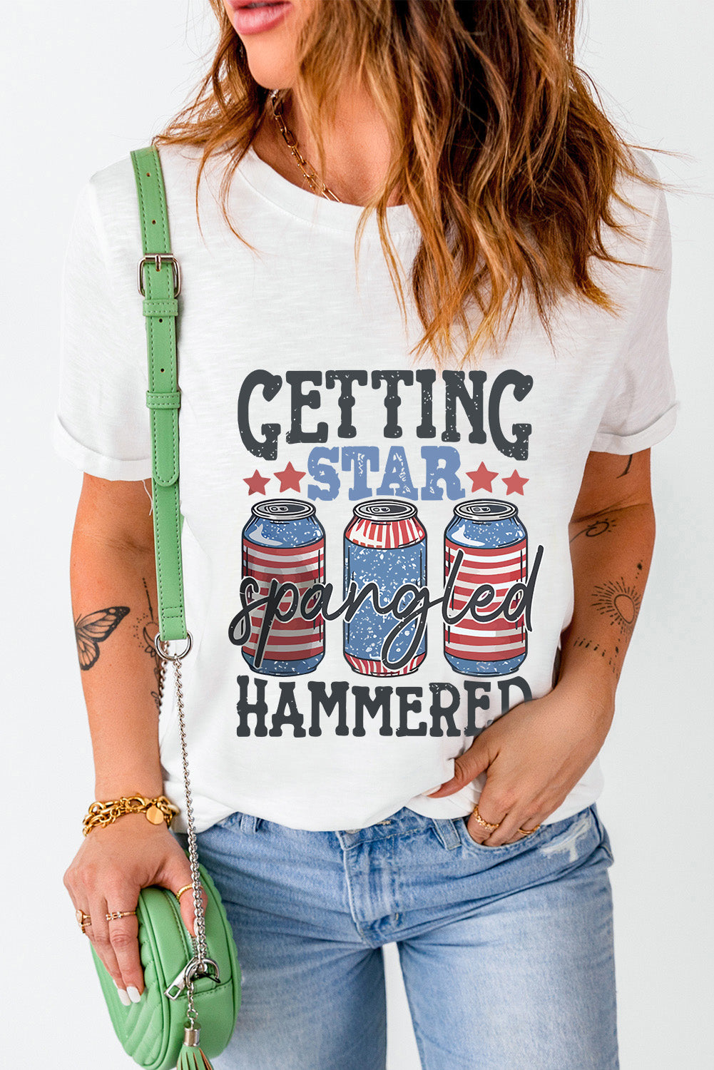 Star, Spangled, and Hammered Graphic T Shirt