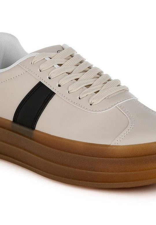 Leather Knockout Lace-Up Sneakers