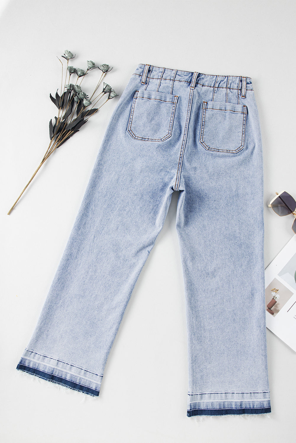 Edgy Acid Wash Cropped Denim Jeans - Klazzi Fashion Boutique