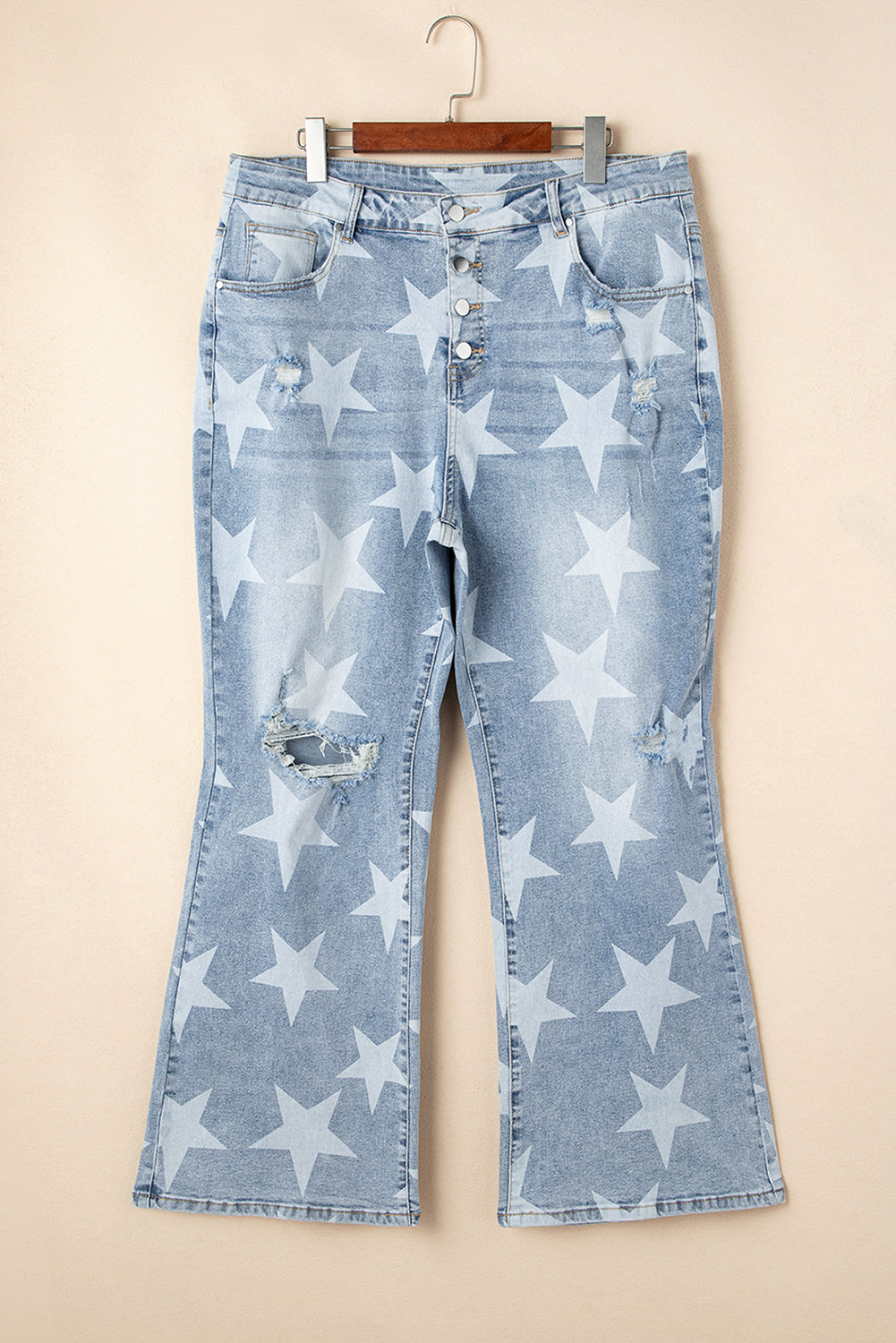 Destroyed All Over Stars Plus Size Denim