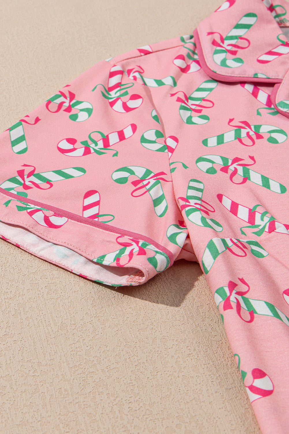 Sweet Christmas Candy Cane Pajama Short Set