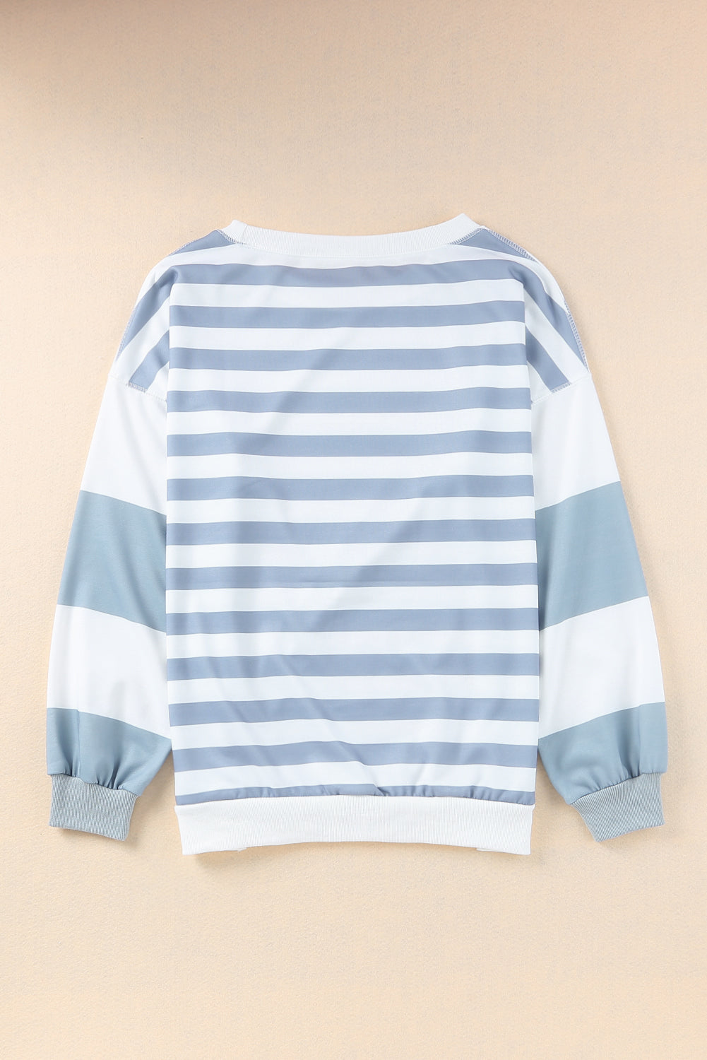 Blue Stripe Sequin Football Pullover Sweatshirt