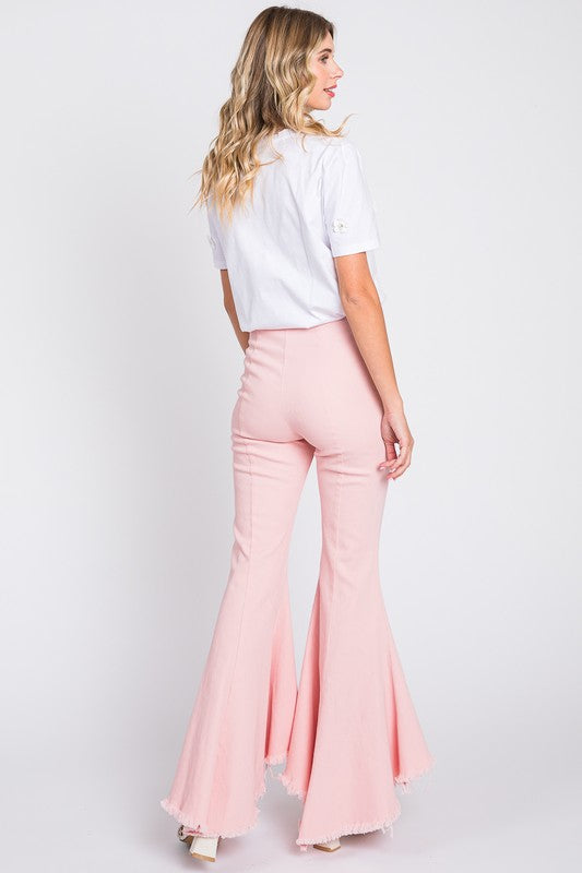  Pintuck Stretch Pleated Denim Jeans