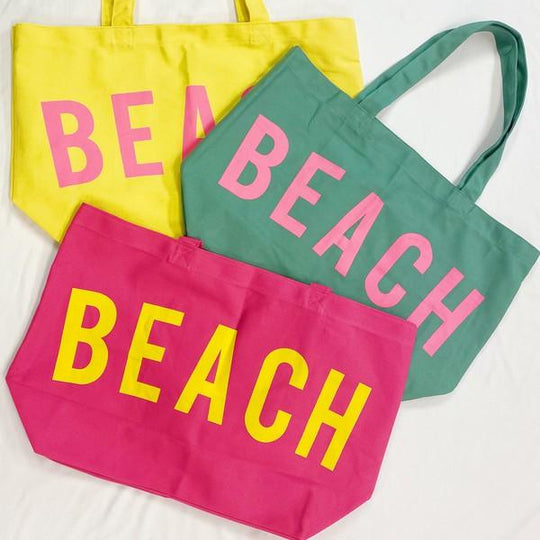 Bright Beach Canvas Tote Bags