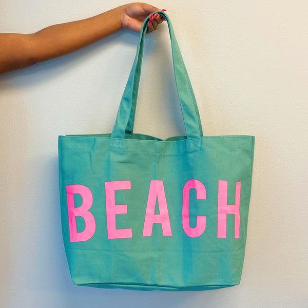 Bright Beach Canvas Tote Bags