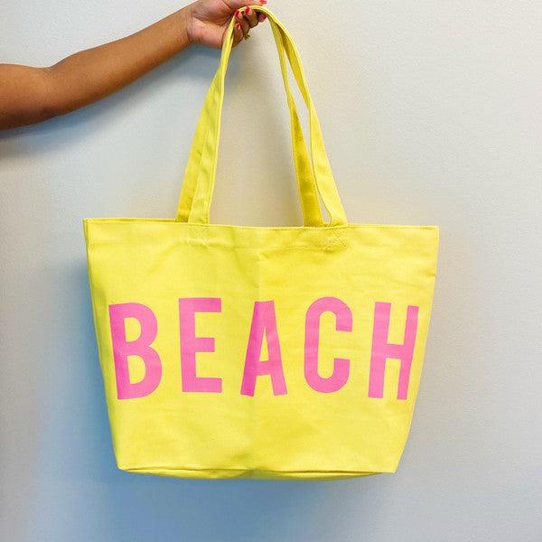 Bright Beach Canvas Tote Bags