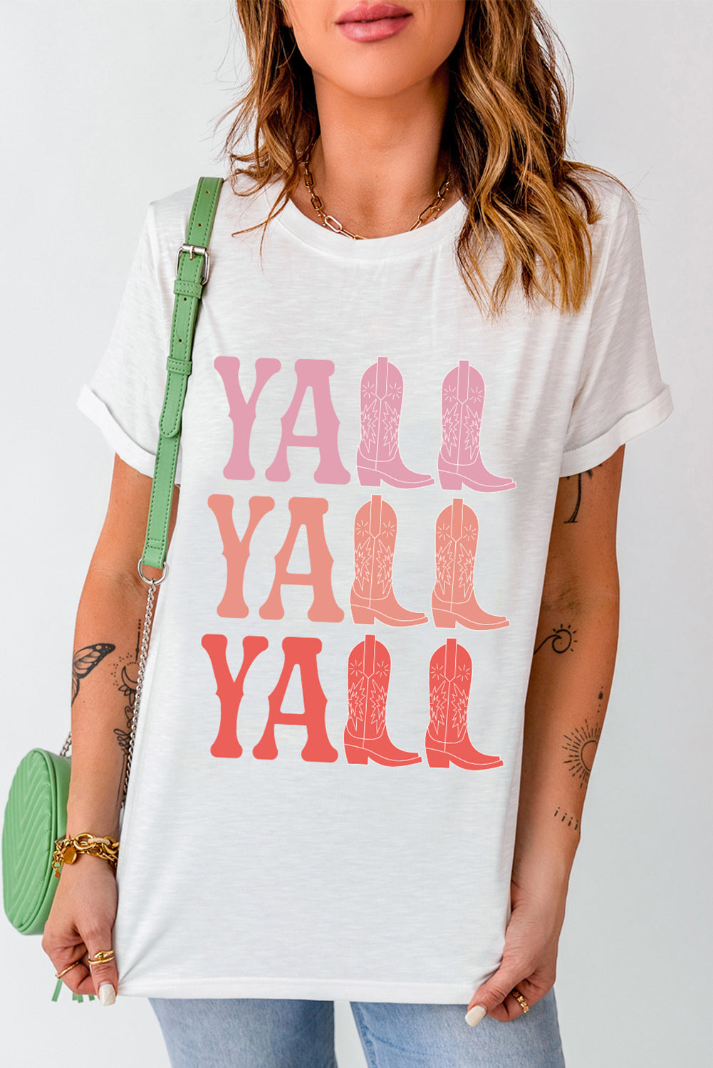 Cowboy Boots "Y'ALL" Graphic T Shirt