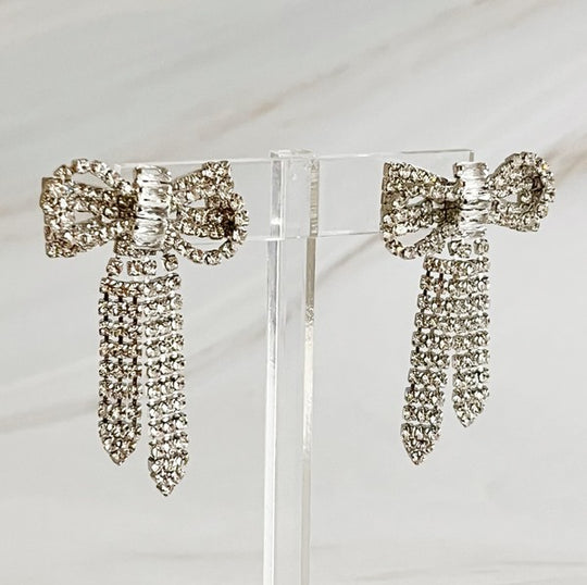 Perfectly Tied Bow Shine Earrings - Klazzi Fashion Boutique