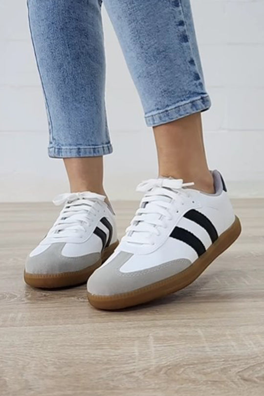 Black Striped Fashion Sneakers