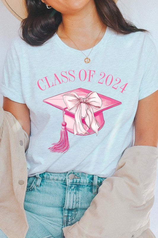 Coquette Bow "Class of 2024" Graphic T Shirts