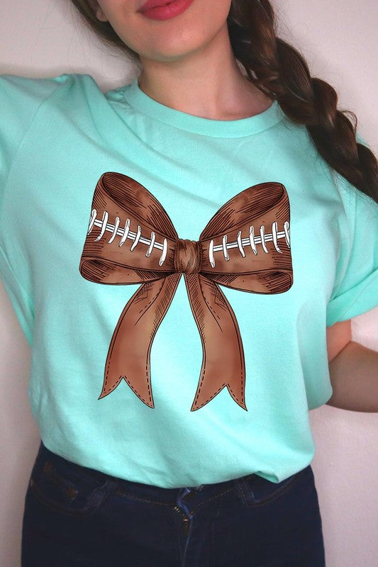 Coquette Football Bow Graphic T Shirt